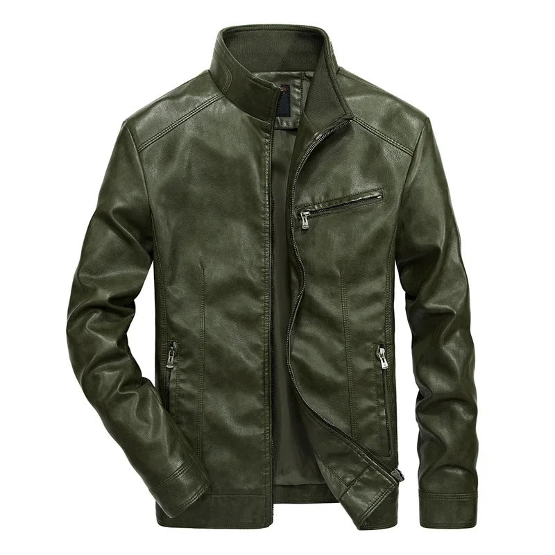 Men's Leather Jacket Zipper Spring Model