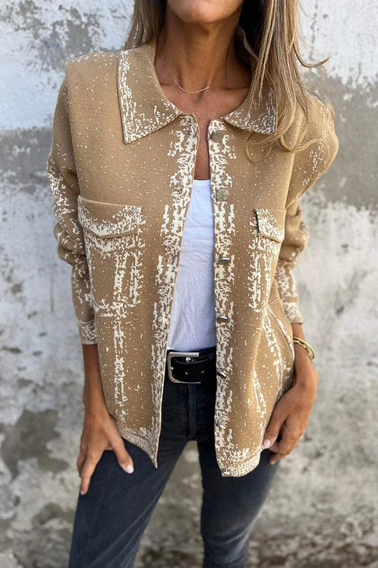 Casual Leather Jacket With Metal Fastener