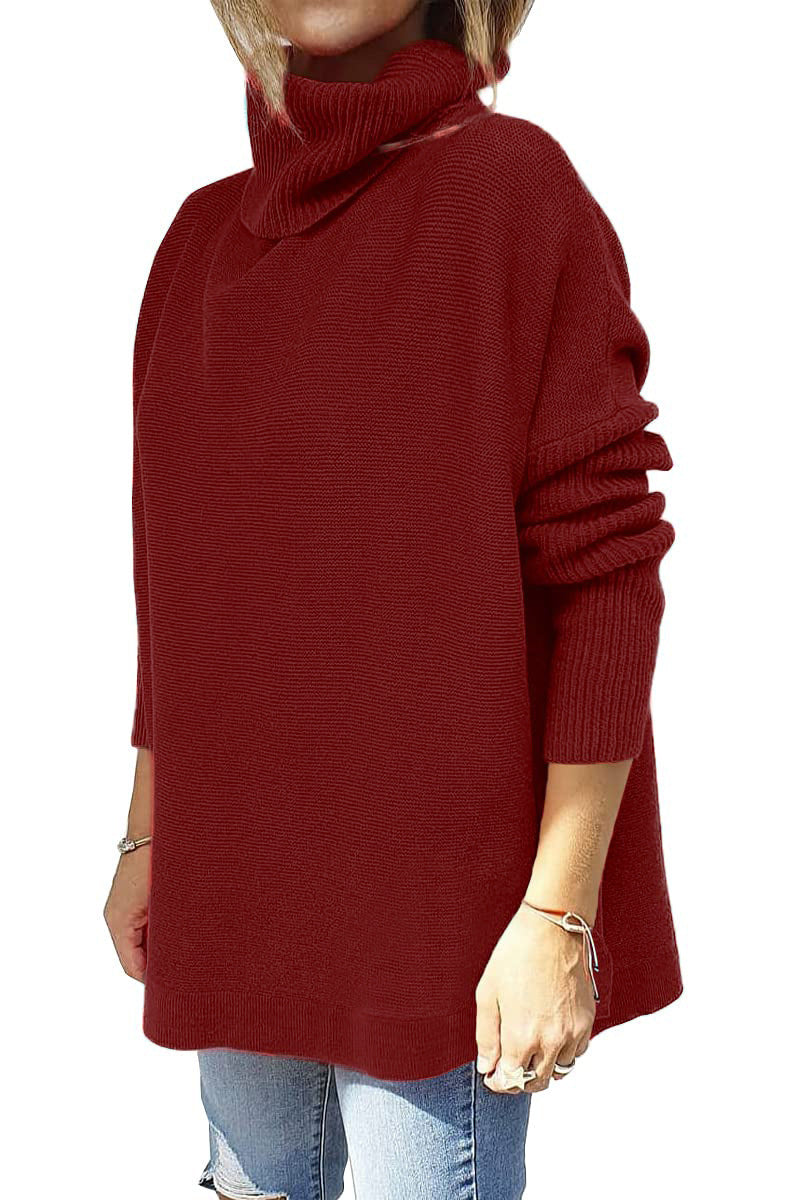 Women's Scarf Knit Tunic Long-sleeved