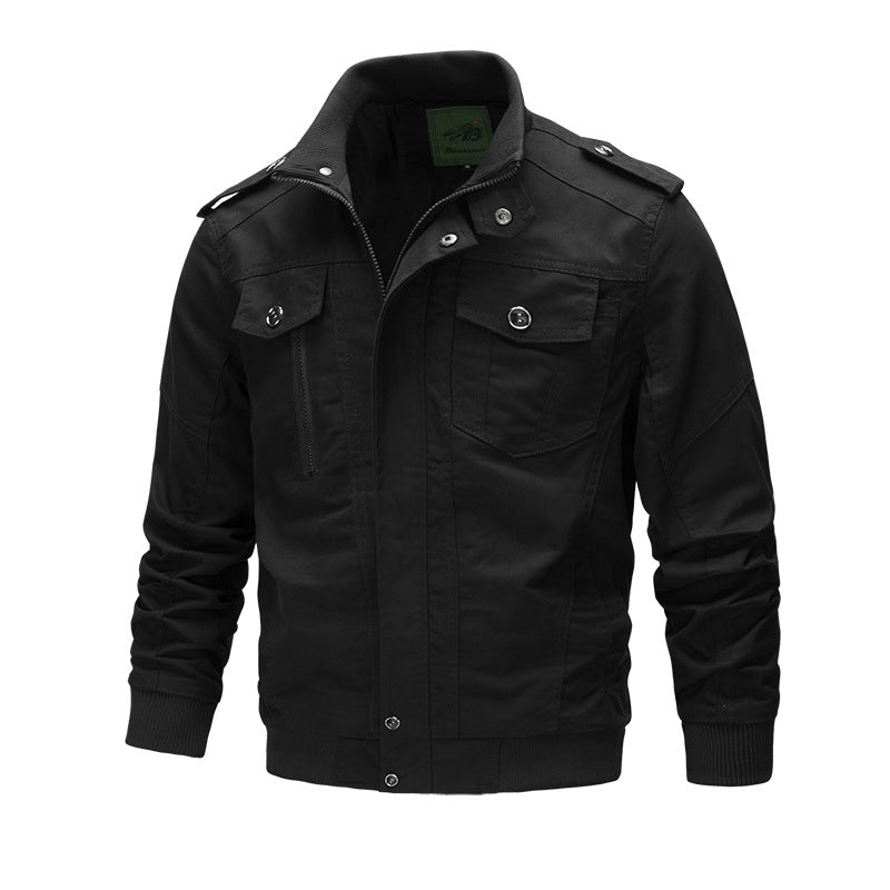 Practical winter jacket zipper front pockets