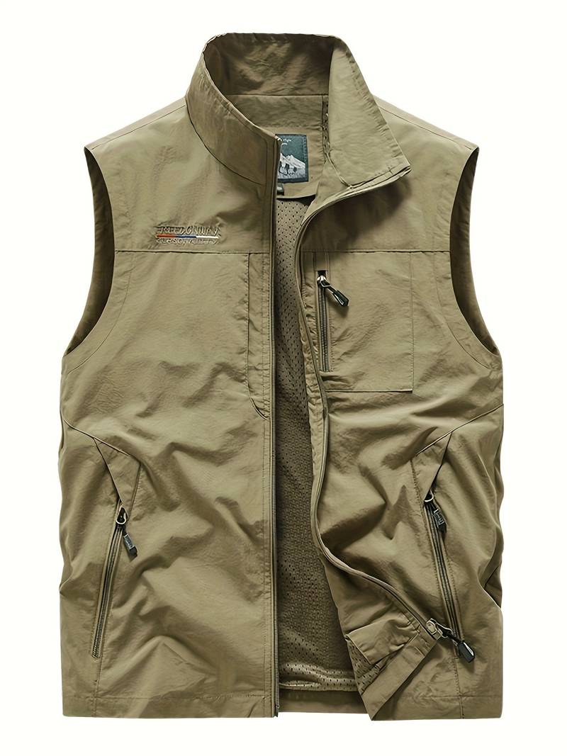 Men's Cargo Vests Zipper Pockets Outdoor