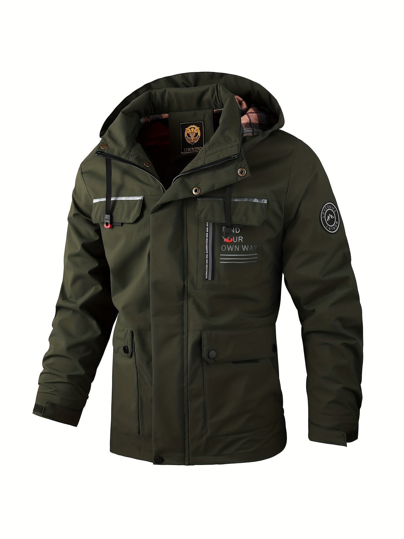 Men's practical outdoor hooded jacket