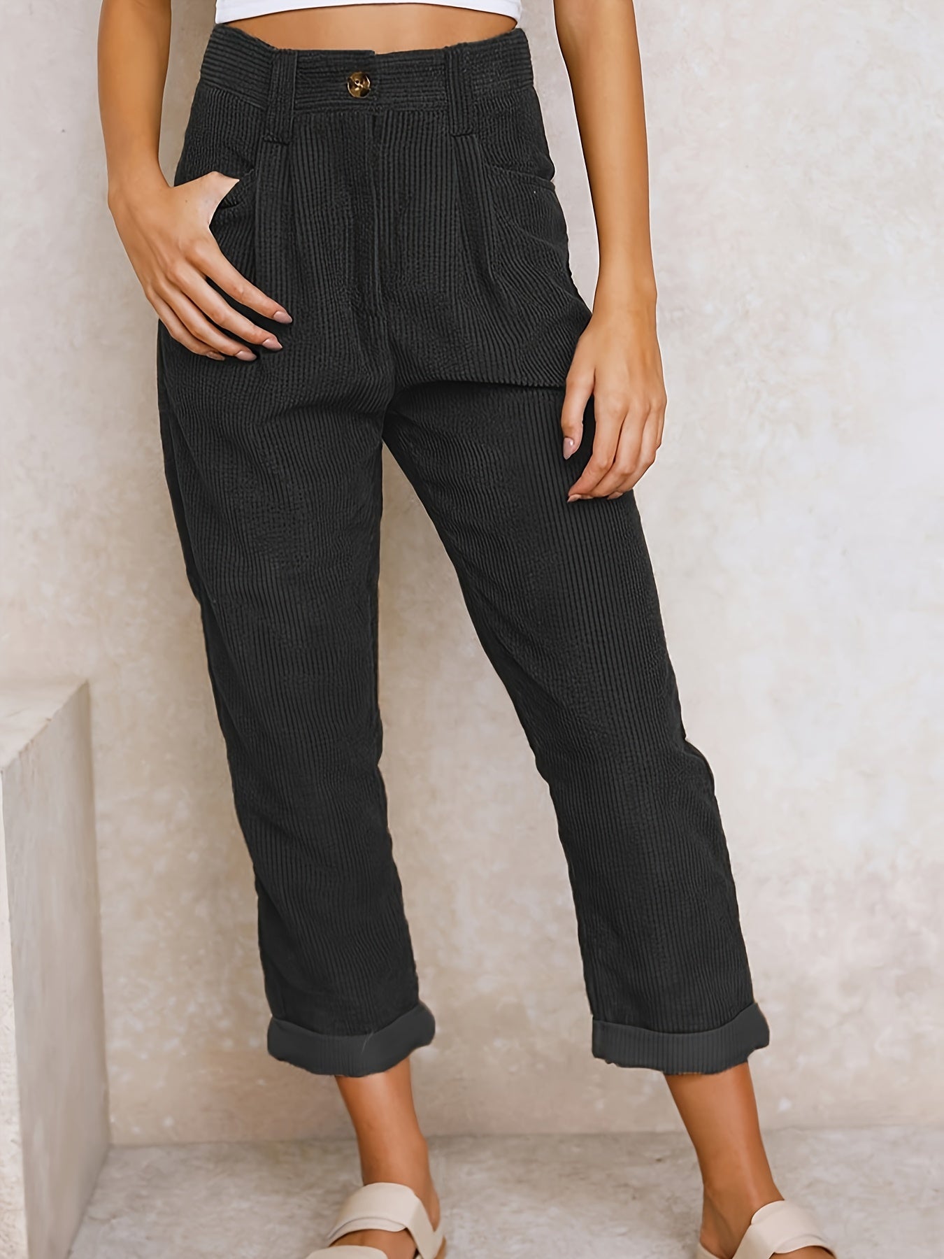 Elegant Women's Trousers Straight Leg Modern Fashion