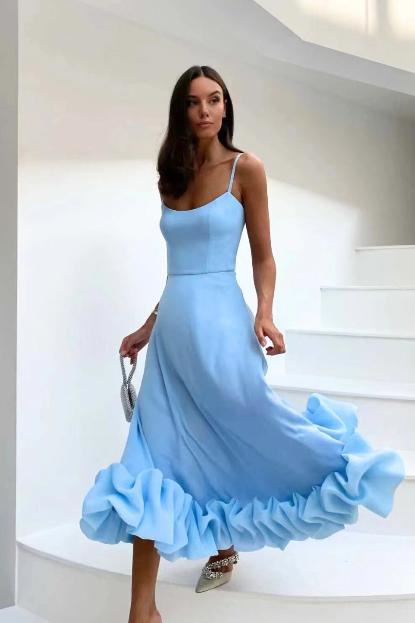 Elegant Women's Dress Wedding Guest Ruffle Design