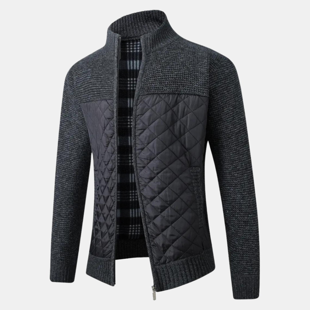 Men's Cardigan Stand-up Collar Elegance