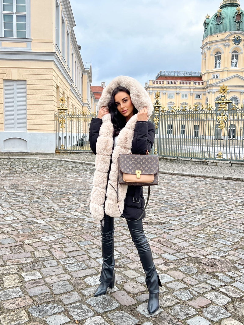 Fashionable Hooded Jacket with Belt for Women
