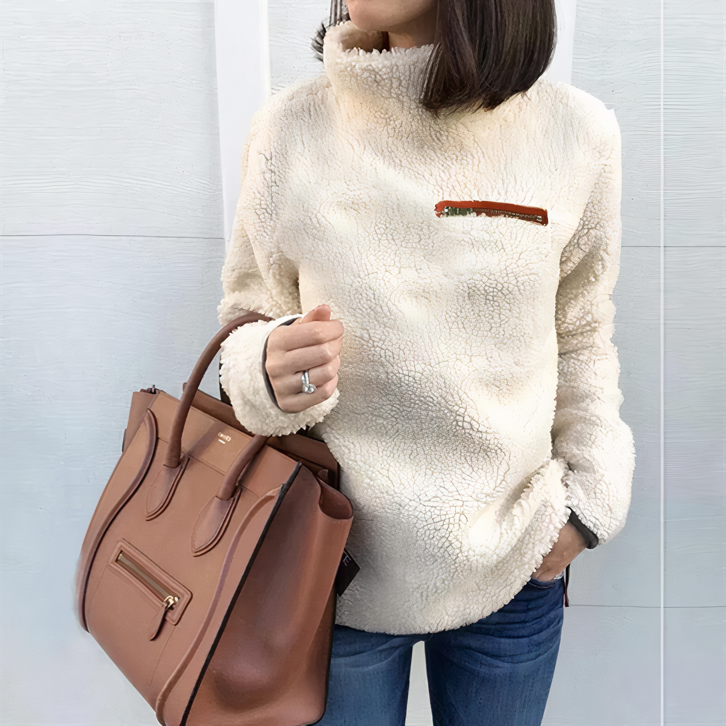 Stylish turtleneck wool sweater