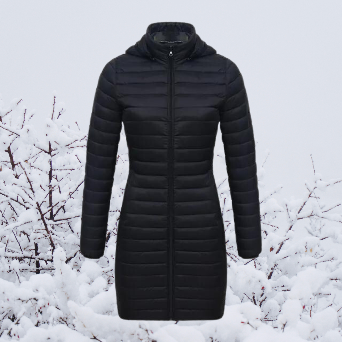 Women's Winter Jacket Long Warm Padded Hood