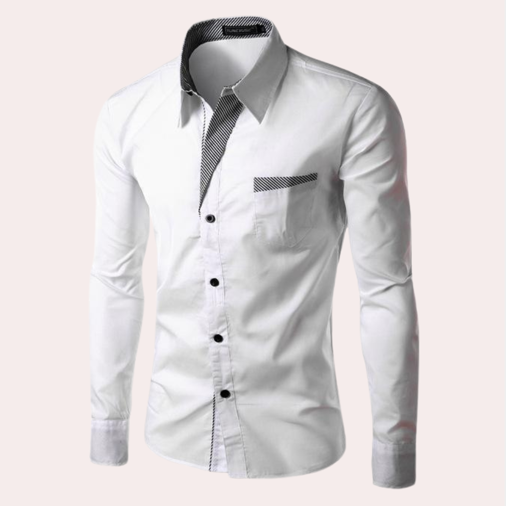 Men's Slim Fit Long Sleeve Dress Shirt