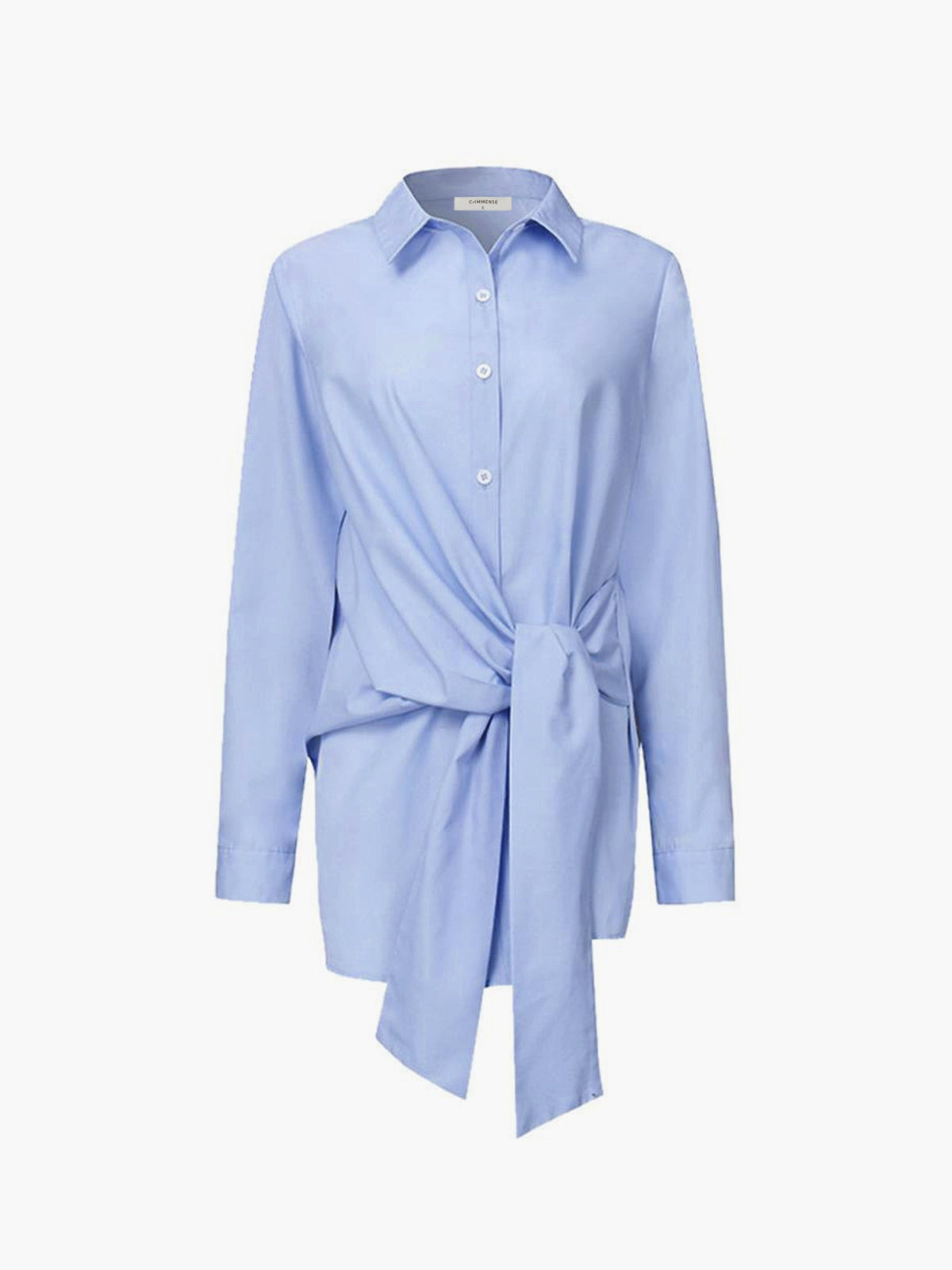 Elegant Women's Shirt with Belt Cropped Design