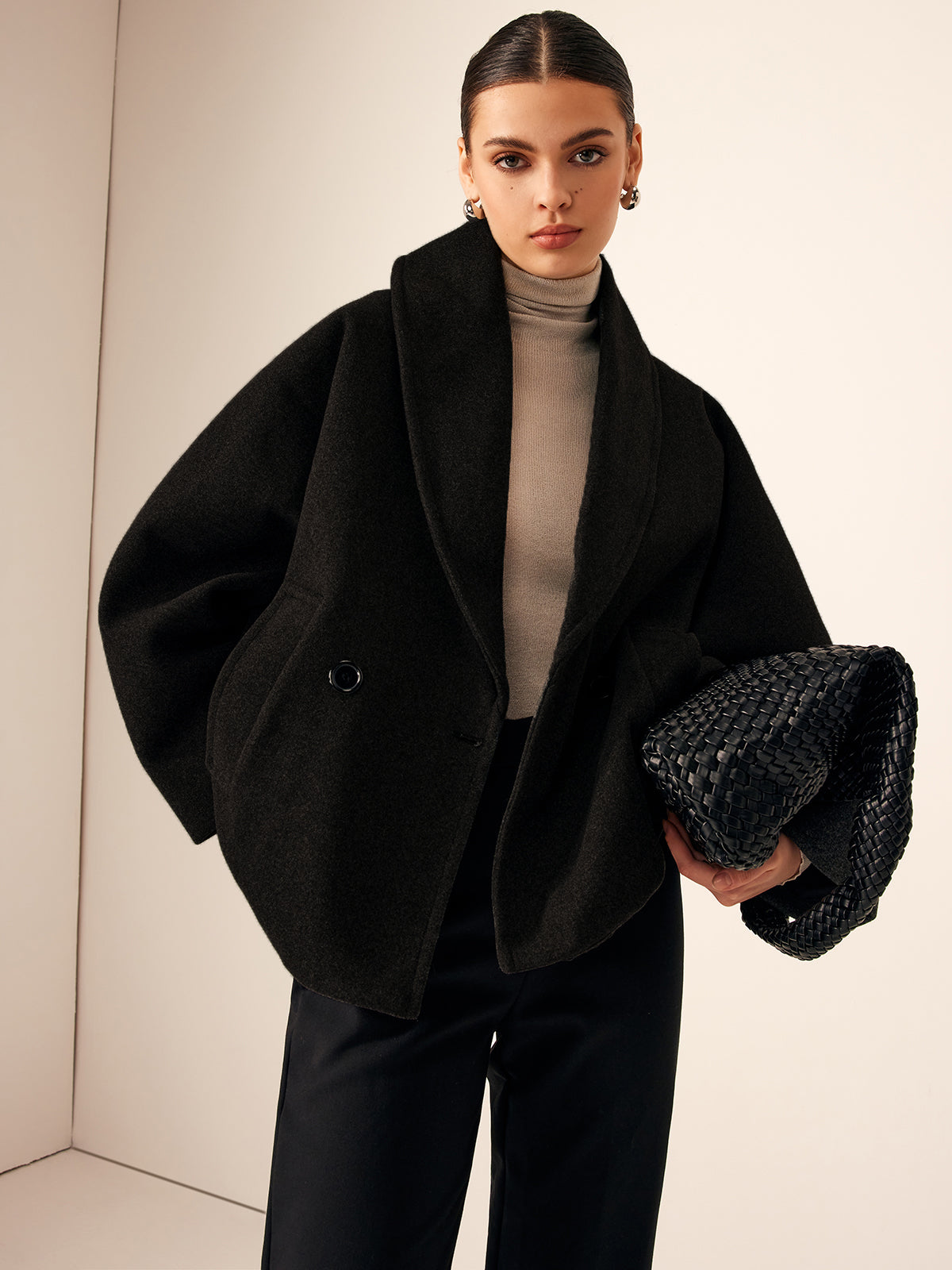 Elegant Women's Coat Shawl Collar Classic