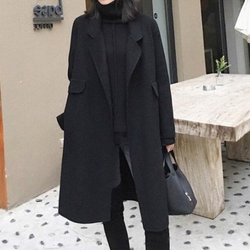 Elegant Wool Coat Long Tailored Classic
