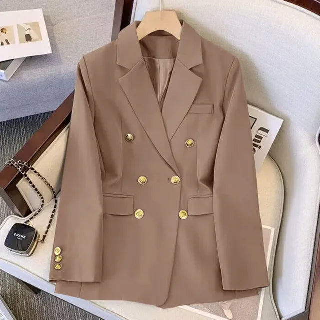 Elegant White Jacket Gold Buttons