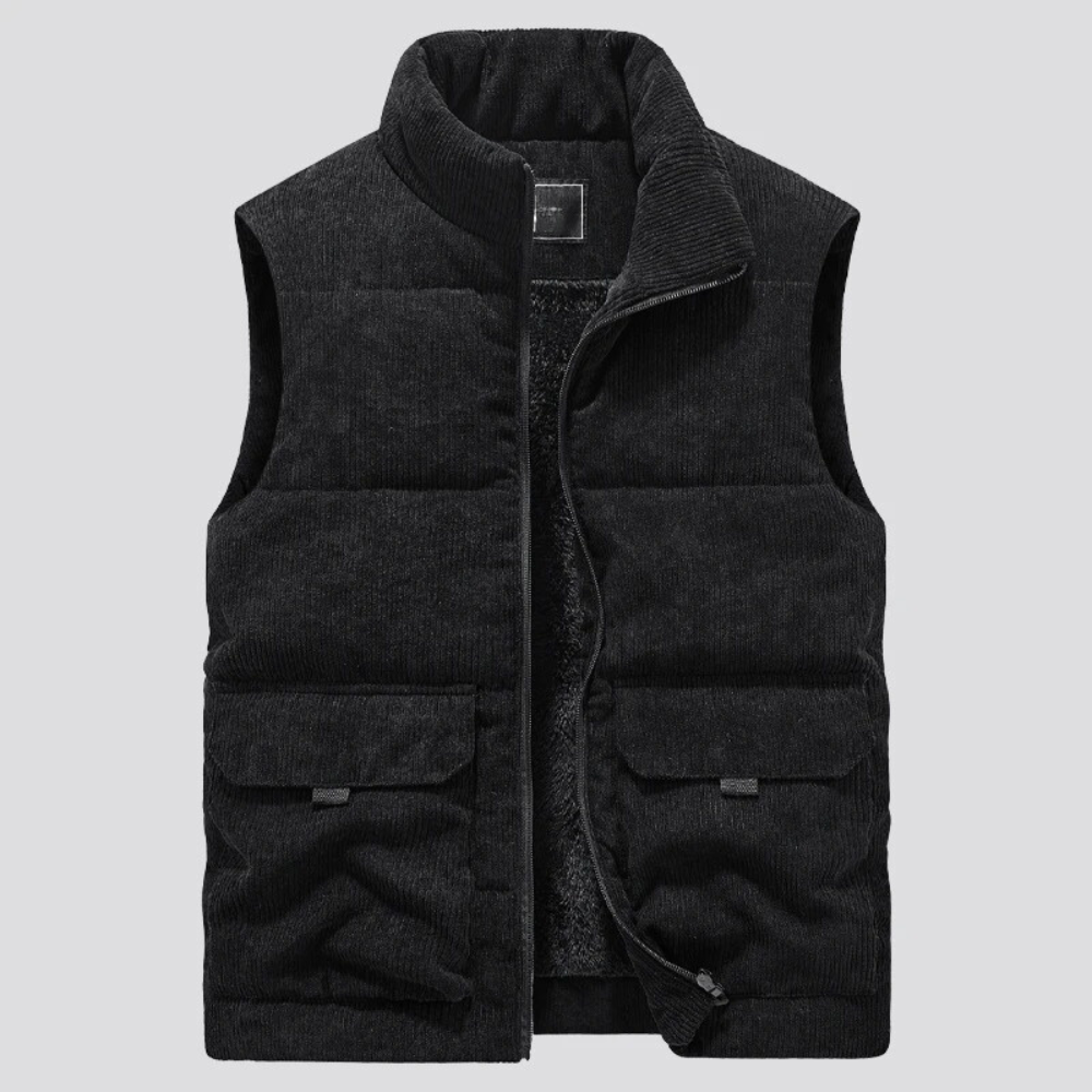 Men's Lined Corduroy Puffer Bodywarmer