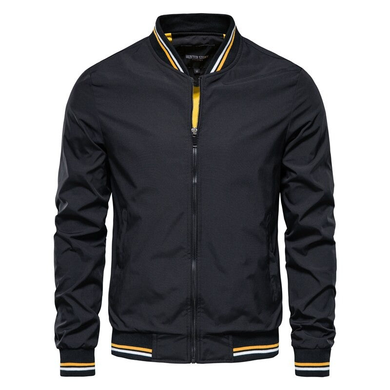 Men's Slim Fit Bomber Jacket with Zipper