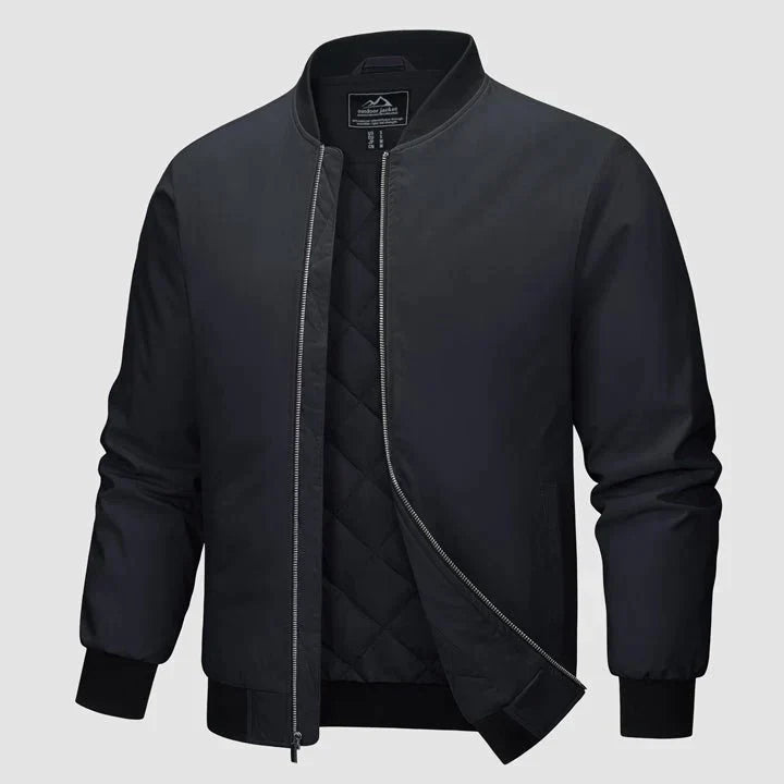 Men's Winter Bomber Jacket Zipper Quilted Jacket