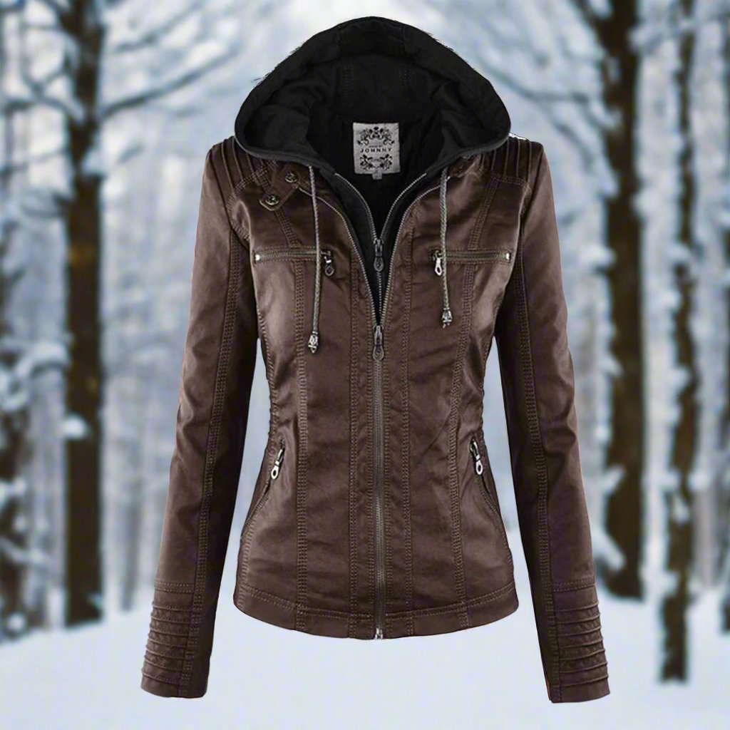 Fashion Biker Jacket Slim Fit Faux Leather