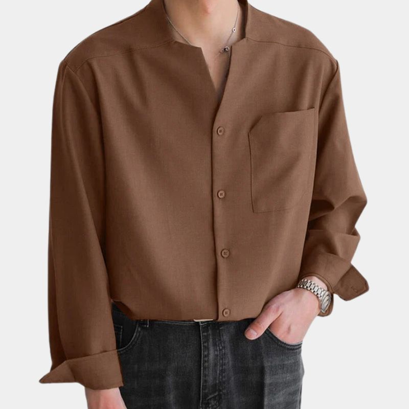Men's Casual Shirt Loose Fit Long Sleeve