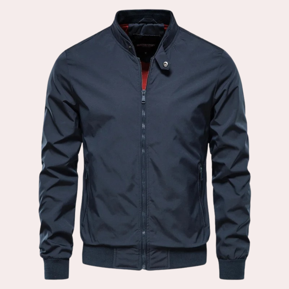 Herren Sommerjacke Stehkragen Reißverschluss