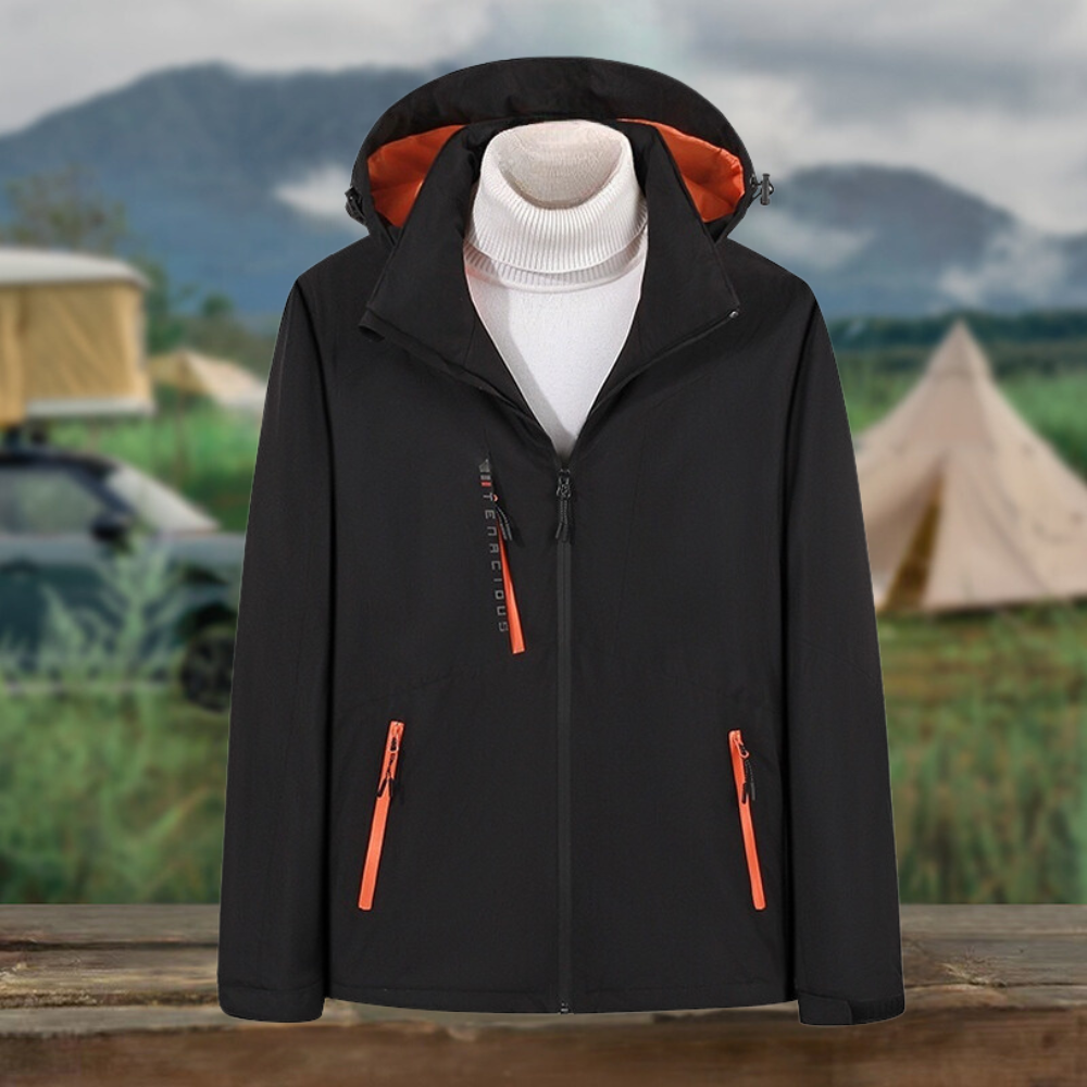 Stylish women's jacket with a fashionable hoodie