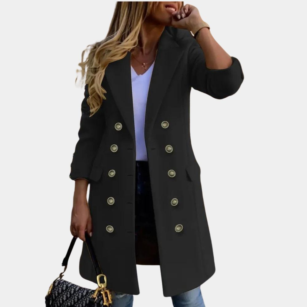 Stylish Women's Autumn Coat Double-Breasted Model