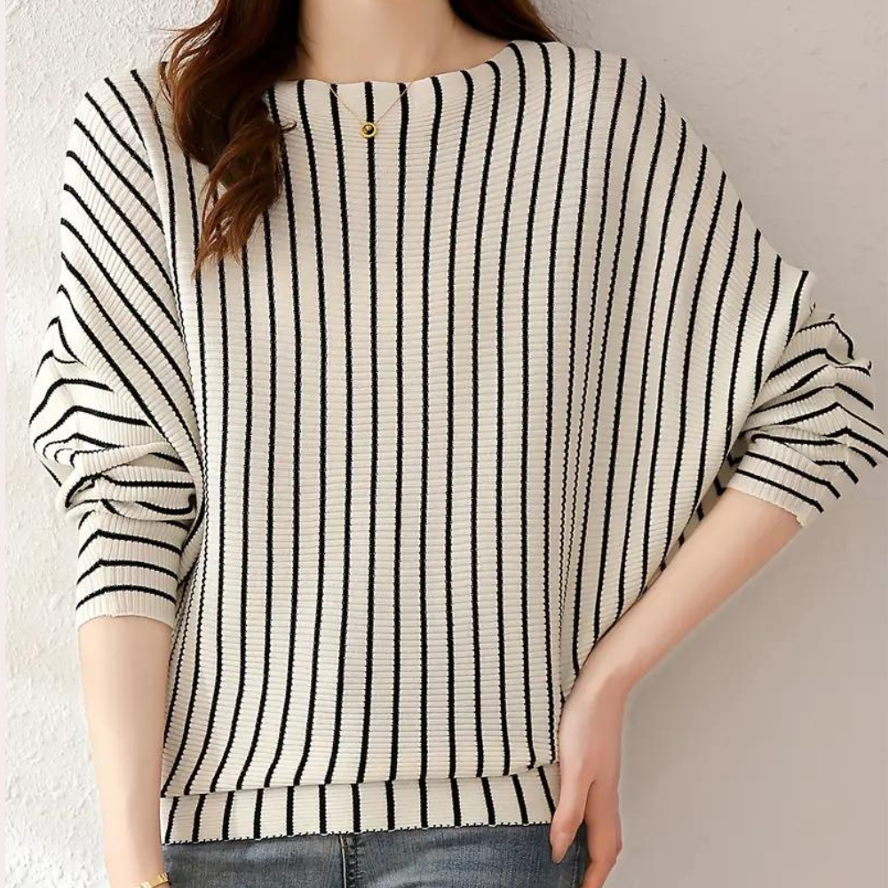 Modischer Frauenpullover Streifen Design