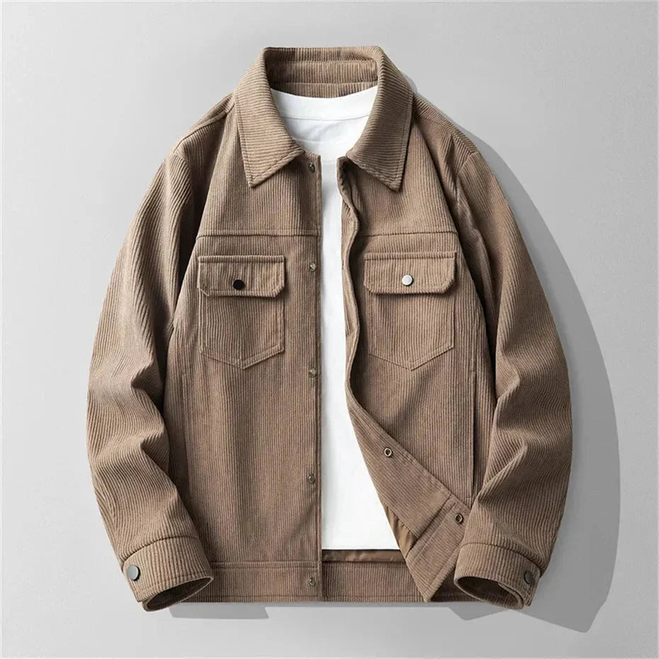 Elegant Women's Corduroy Jacket Beige