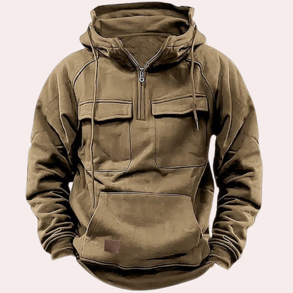 Men's Zip-Up Hoodie with Pockets