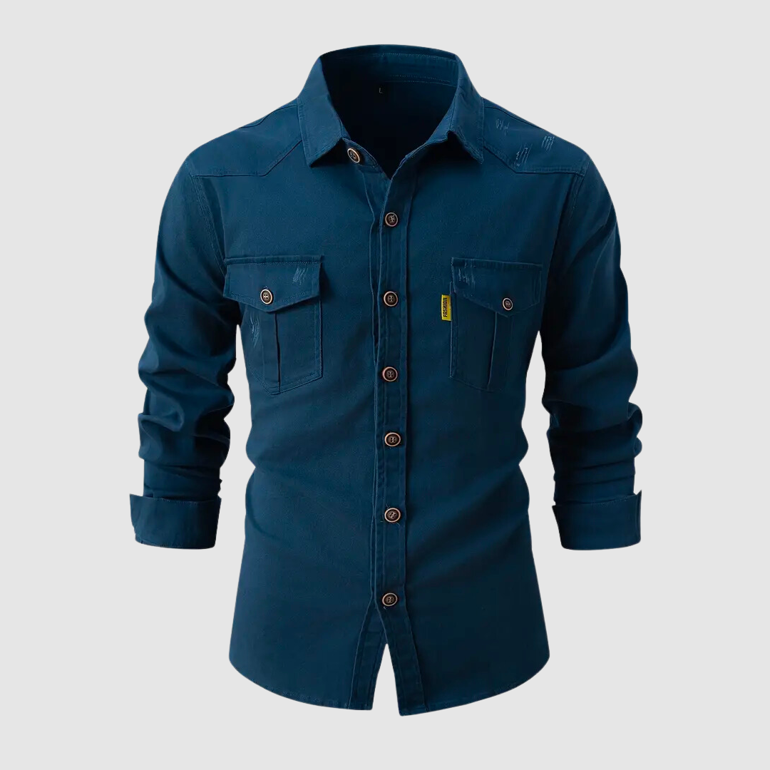 Slim Fit Men's Long Sleeve Button-Down Shirts