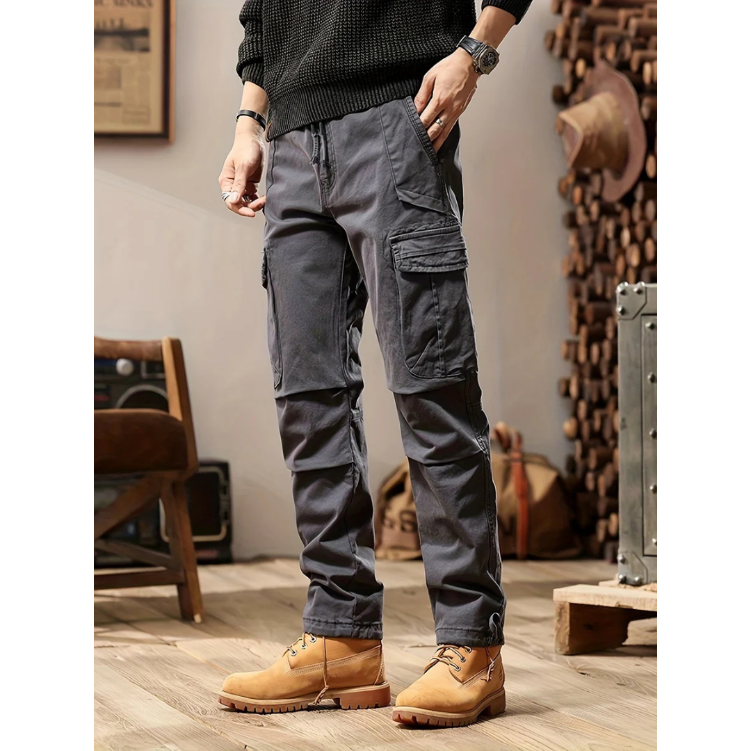 Practical Men's Straight-Leg Trousers