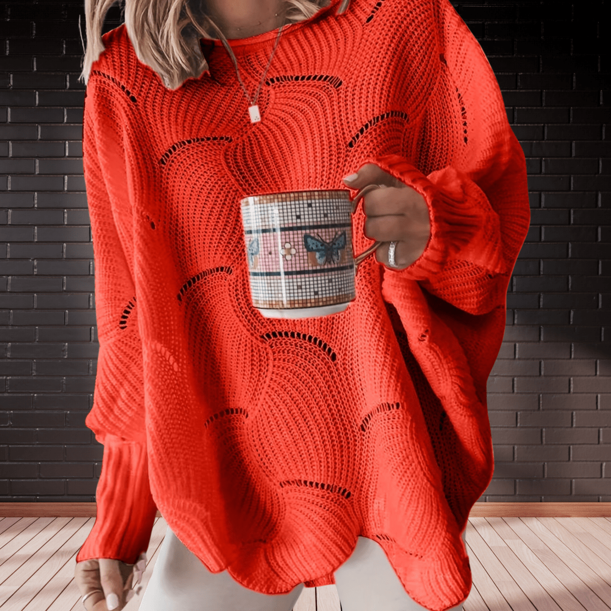 Women's Autumn Ribbed Asymmetric Jumper
