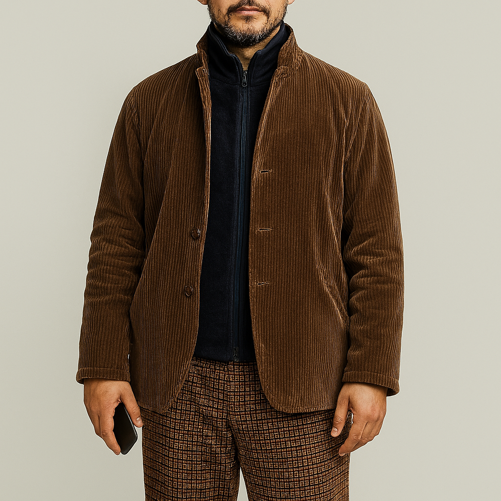 Stylish Men's Jacket Plain Casual Retro