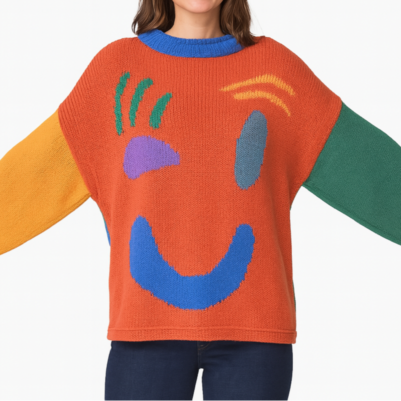 Künstlerischer Strickpullover Gemütlich Abstrakt