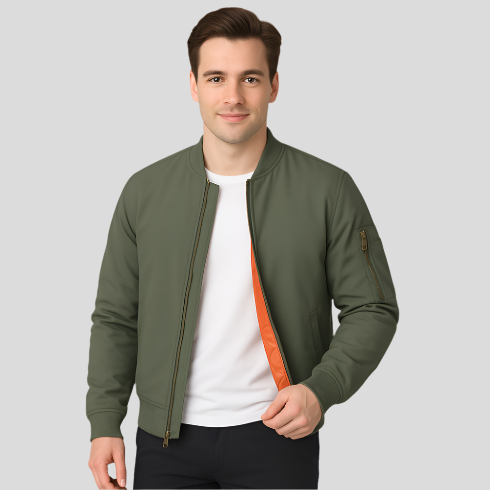 Men's Warm Lined Bomber Jacket