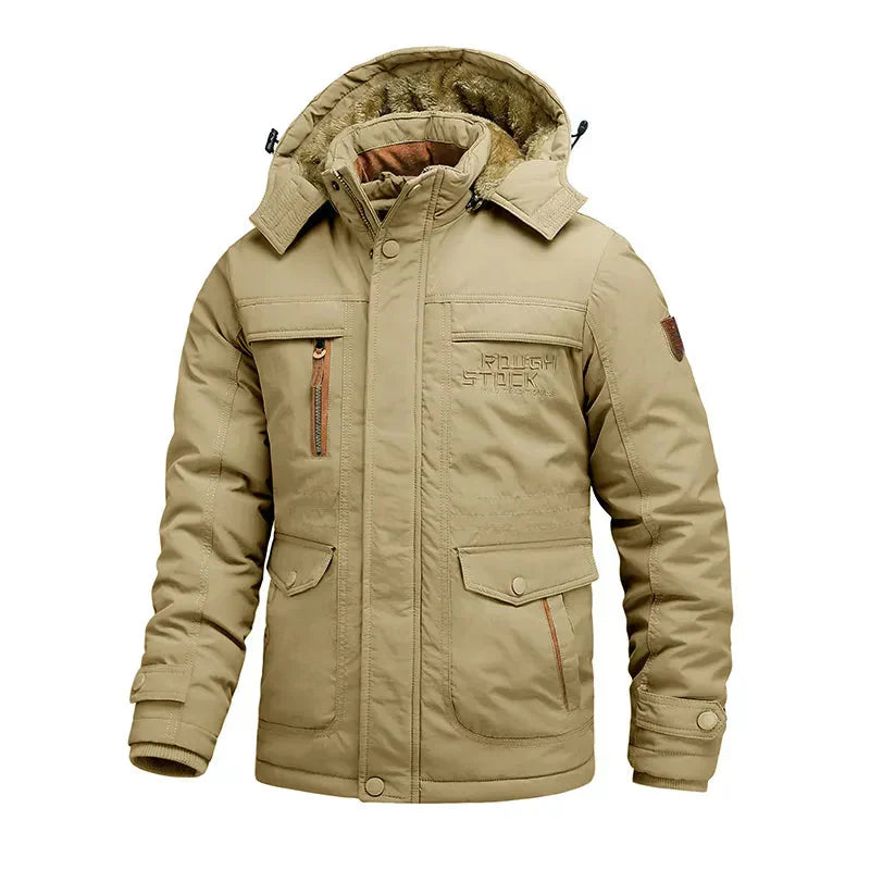 Winter Jacket Warm Lined Windproof With Hood