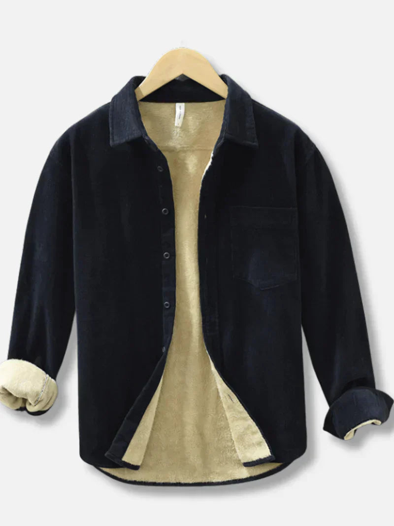 Men's Corduroy Shirt Warm Fleece Overshirt