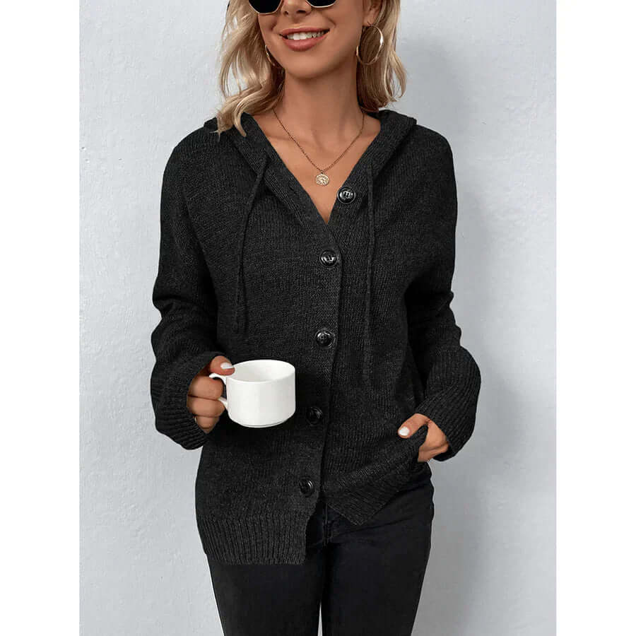 Women's Cardigan Hooded Long Sleeve Warm