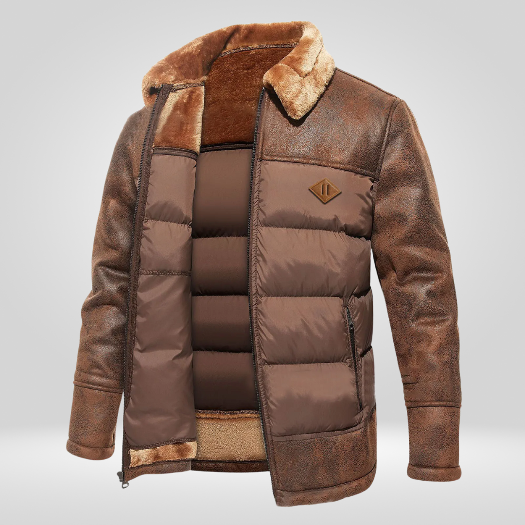 Men's Winter Jacket Warm Fur Collar Zipper
