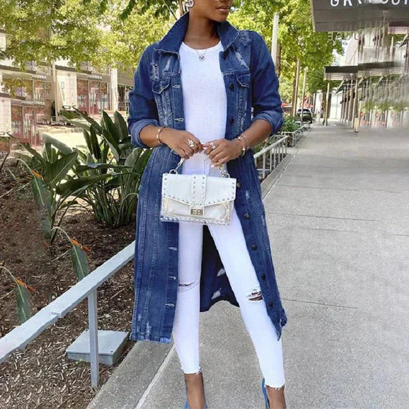 Stylish Women's Long Modern Trench Coat