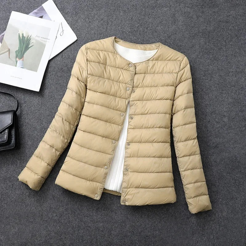 Women's Lightweight Down Jacket Round Neck