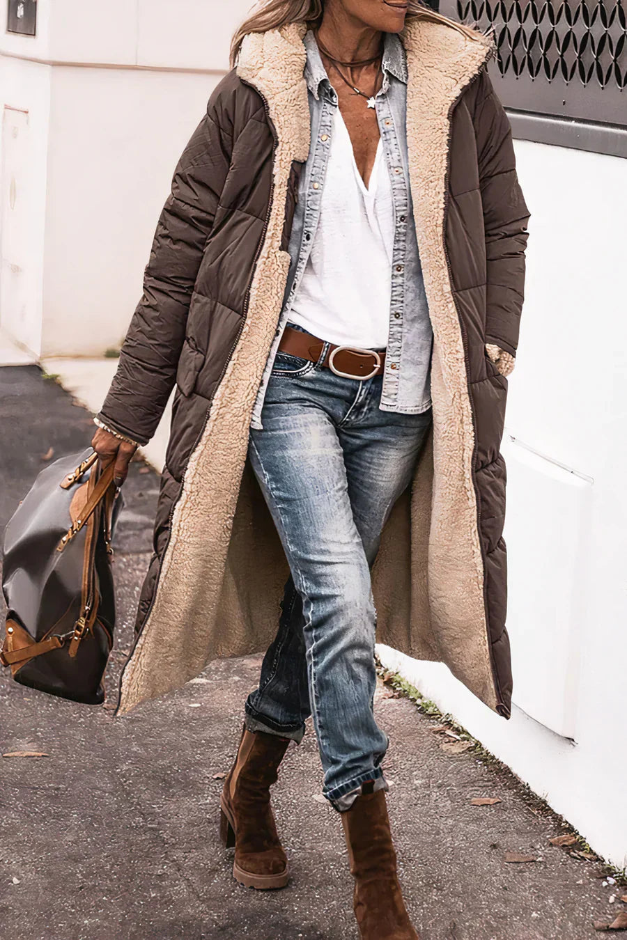 Elegant Women's Parka Double-Sided Warm Insulated