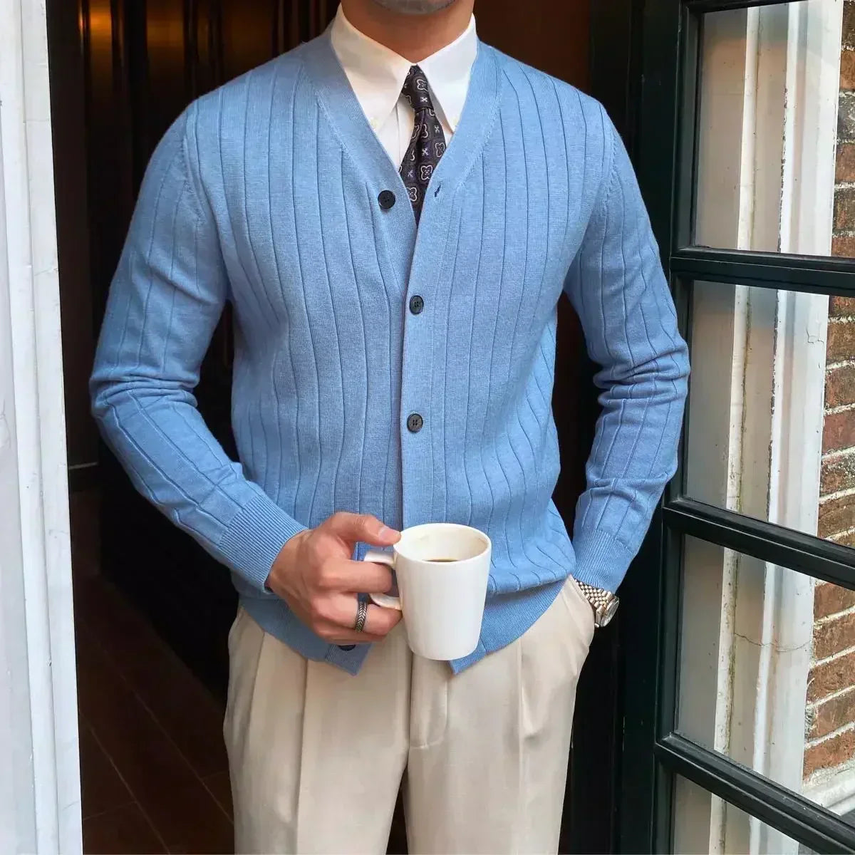 Elegant Men's V-Neck Vest Modern