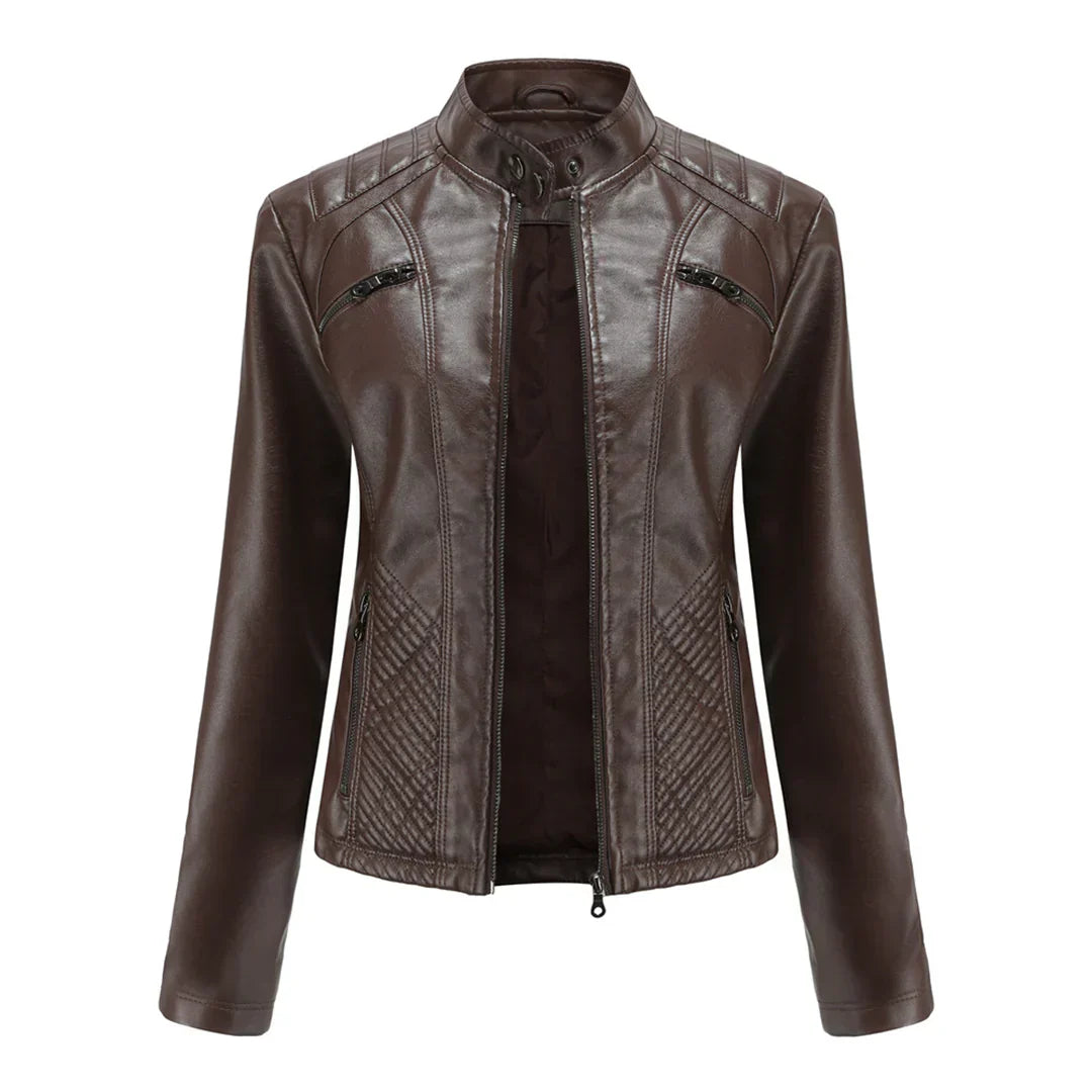 Elegant Leather Jacket Women Modern Timeless