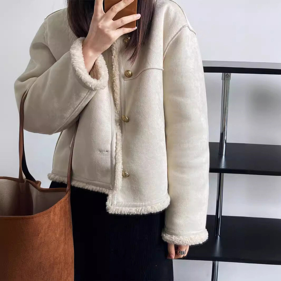Elegant Sherpa Coat for Women
