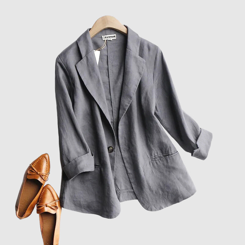 Elegant Linen Blazer for Women Minimal Chic