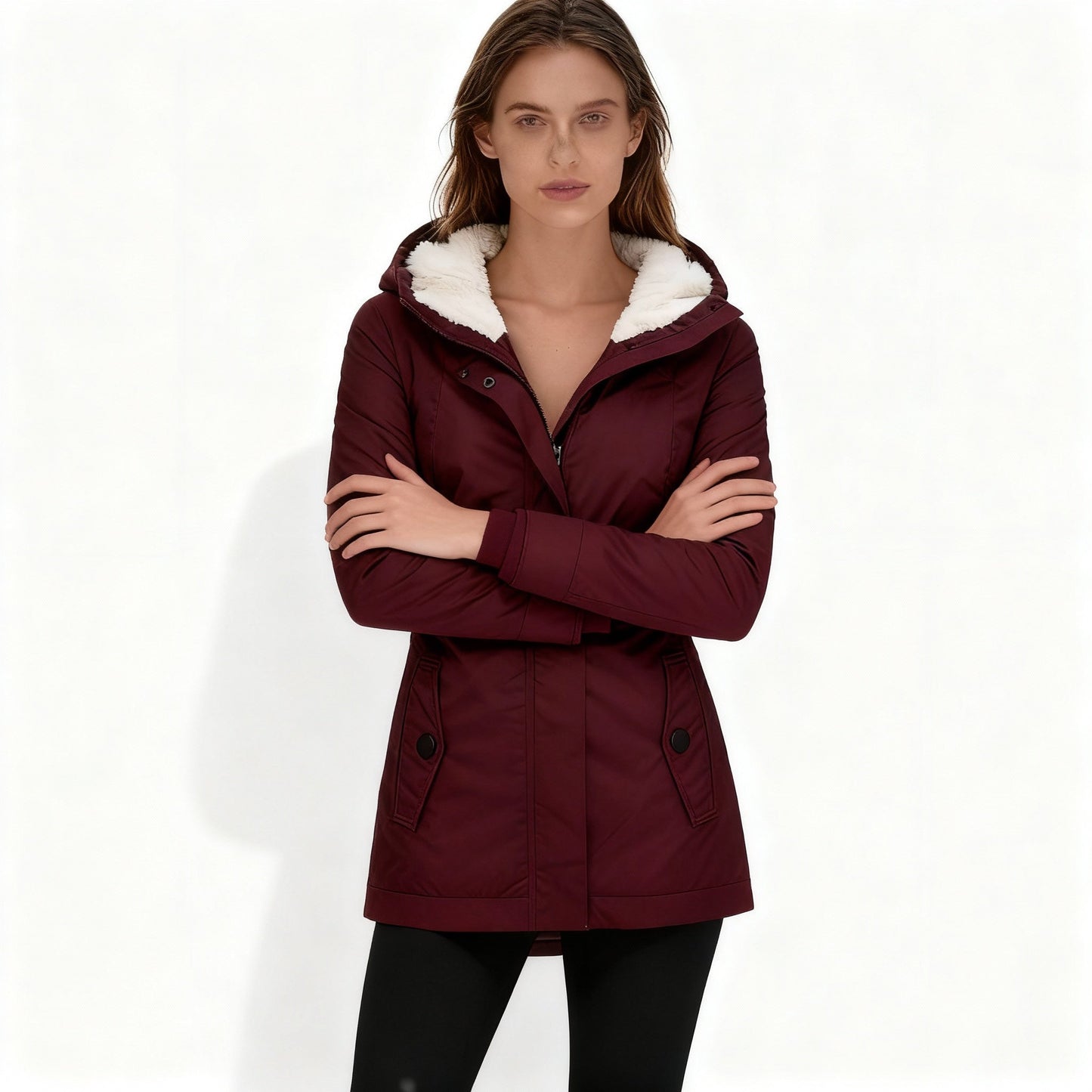 Warm Lined Women's Winter Jacket Hooded Coat