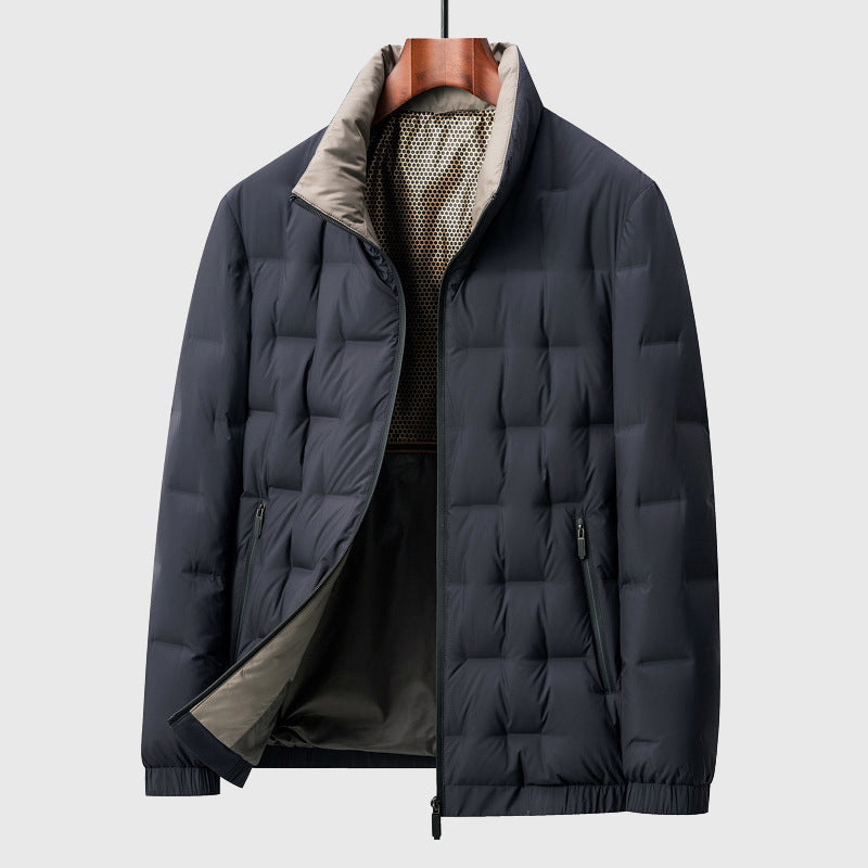 Men's Quilted Jacket Warm Insulated High Collar