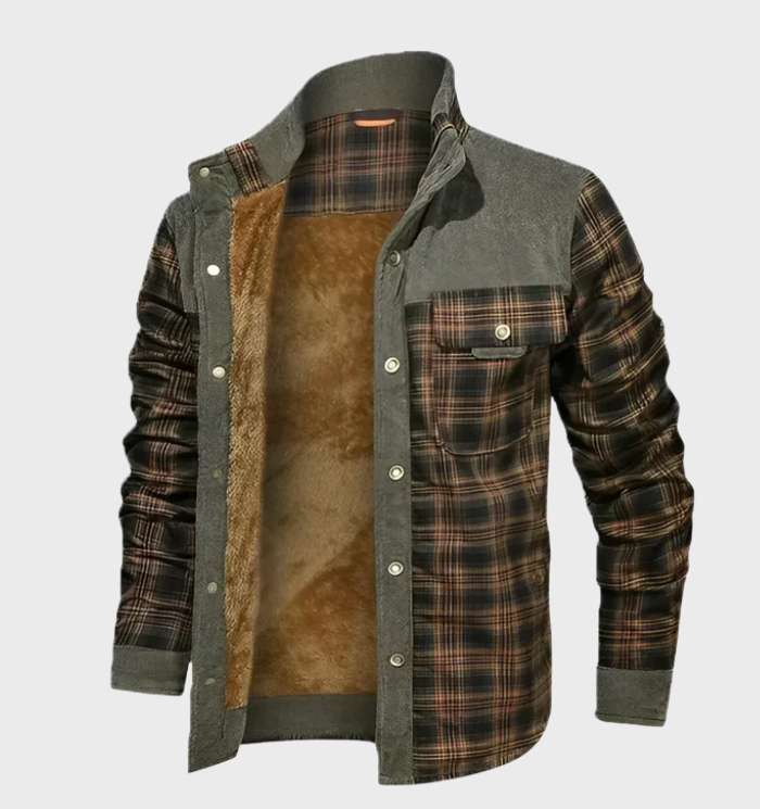 Warm Flannel Shirt Men's Plaid Fleece
