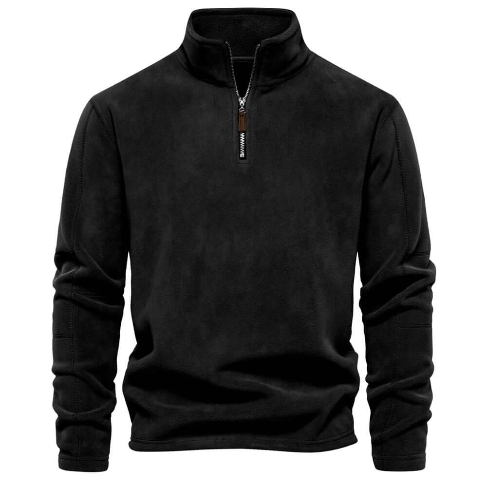 Men's Warm Fleece Jacket with Short Zip