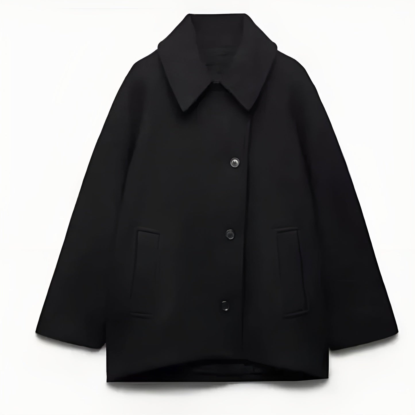 Large Wool Coat Oversized Double-Breasted